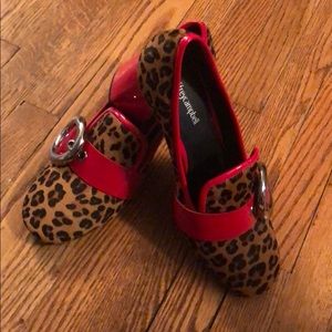 Saucy Jeffrey Campbell block heel pumps.